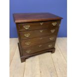 Small George lll mahogany chest of 4 graduated drawers supported on bracket feet