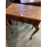 Edwardian ladies burr walnut bureau and a small Edwardian burr walnut occasional side table with