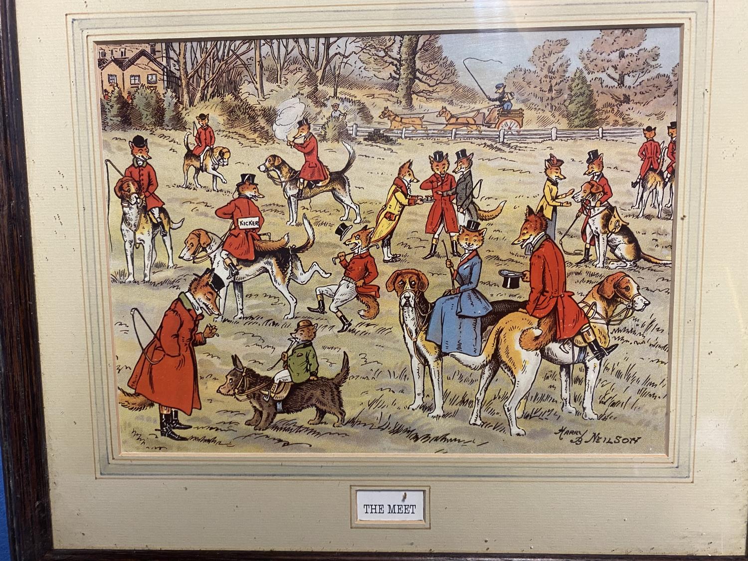 Pair of framed and glazed coloured hunting prints, one after John Leech, the other After Herring - - Image 2 of 8