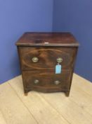 Inlaid figured mahogany bedside commode