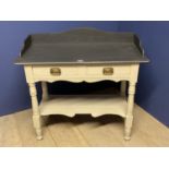 Victorian painted washstand, with galleried top, 2 drawers and undershelf, 93cmL x 89cmmx height