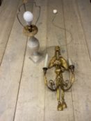 Regency Gesso , twin branch applique with large eagle finial approx. 70 cm H (condition, some wear