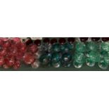 Quantity of coloured stemmed glasses, approx. 37 pieces, including cranberry and green (approx. 6