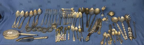 Qty silver plate mainly flatware