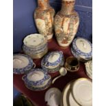 Qty of mixed pottery and porcelain including Masons, Minton Grimwades, Wedgwood, Oriental wares, and