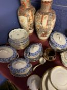 Qty of mixed pottery and porcelain including Masons, Minton Grimwades, Wedgwood, Oriental wares, and