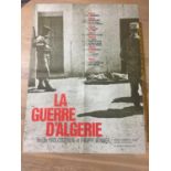 An unframed French film posts for 1972 film "La Guerre D'Algerie". 775 cm x 57.5 cm
