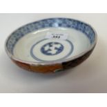 Japanese small circular Imari shallow dish, 11cm D (condition good)