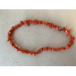Natural coral necklace (orange), 8cm