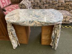 Two large modern rectangular wall mirrors, and a Ladies kidney shaped dressing table with plate