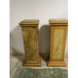 Two very similar painted wooden oblong columns, 112cm High x 16cm Long (needs re painting)