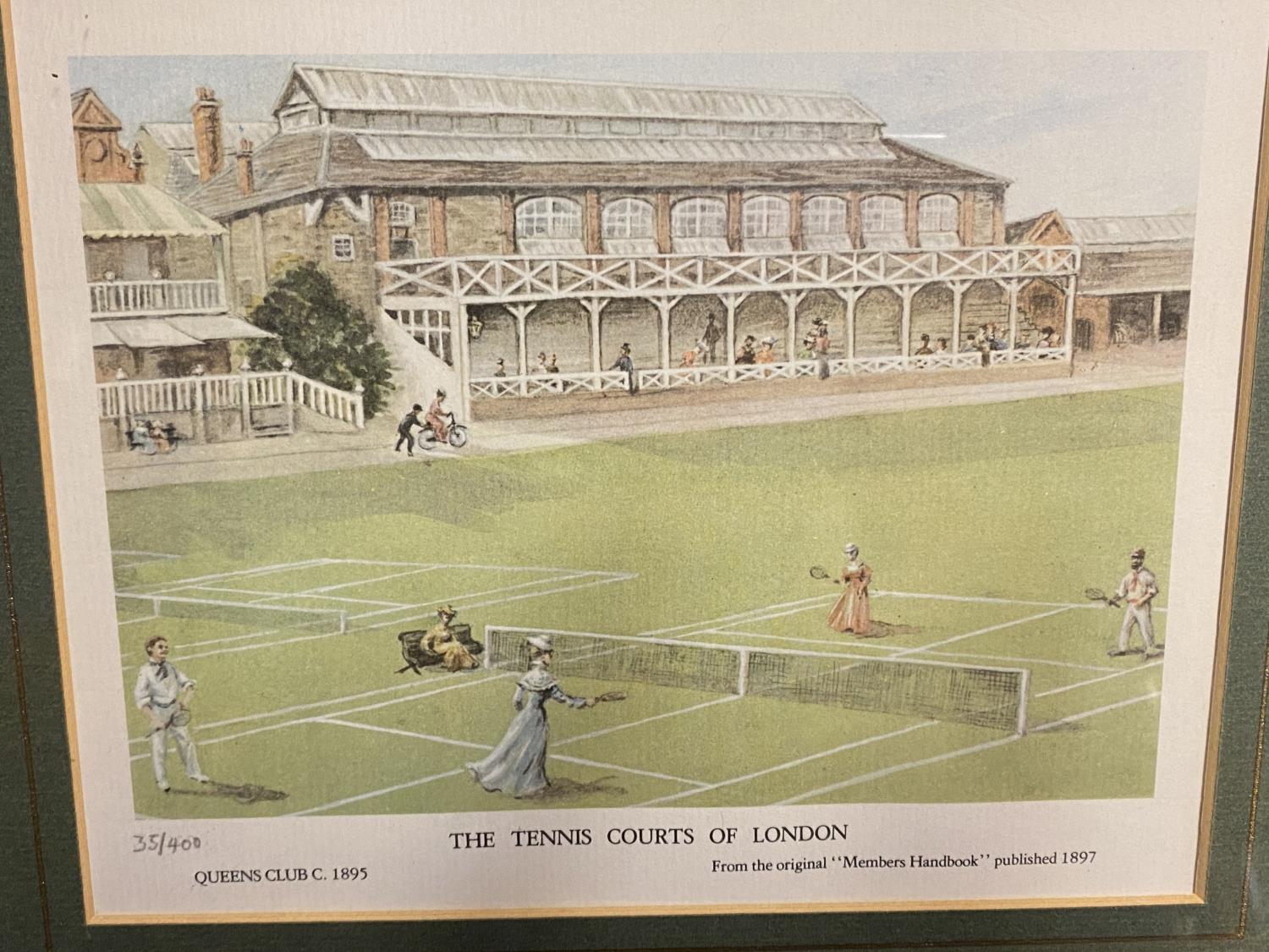 9 various architectural prints, including set of 3 vintage prints of tennis courts of London , - Image 7 of 9