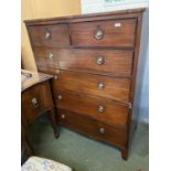 Large Late Regency mahogany chest of 2 short and 3 long graduated drawers, 114cmL x 149cmH (