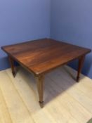 Edwardian mahogany extending dining table with 2 extra leaves, inlaid legs, 120cmW x 237 cm L