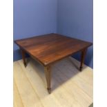 Edwardian mahogany extending dining table with 2 extra leaves, inlaid legs, 120cmW x 237 cm L