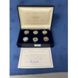 Boxed set of 6 Wild Fowl Trust boxes in sterling silver and enamel Limited Ed. 224/500 - Certificate