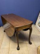 George ll Irish walnut fold down dining table supported by 4 beautifully carved acanthus leaf legs