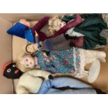 Quantity of vintage dolls & teddies, see images for details