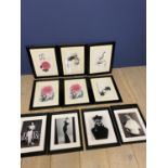10 framed and glazed prints to include; set of 6 modern Chinese and a set of 4 fashion (condition