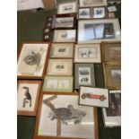 Approximately 25 sundry framed and glazed pictures, all with considerable wear