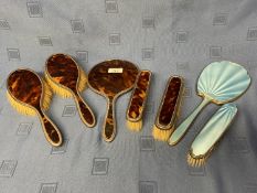 Qty hallmarked silver dressing table brushes and mirrors. Condition general wear and marks rubbed
