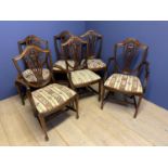 Set of 6 (4 +2) shield back dining chairs