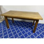 Contemporary oblong dining table, (condition wear and tear and small split)153 x 80cm approx.