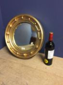 Regancy gilded circular convexed hall mirror