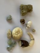Chinese jade dragon, 5cm Long, Chinese pendent, small Chinese Coro 13cmH etc