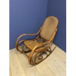 Traditional Bentwood rocking chair with bergère seat and back (bergère has a hole 3 cm at top of