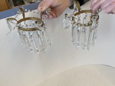 Pair small crystal lustre Chandeliers (some minor scratches and losses)