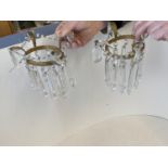 Pair small crystal lustre Chandeliers (some minor scratches and losses)