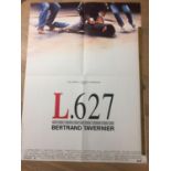 An unframed French film poster for the 1992 Bertand Tavernier crime film L. 627. 79cm x 58 cm