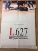 An unframed French film poster for the 1992 Bertand Tavernier crime film L. 627. 79cm x 58 cm