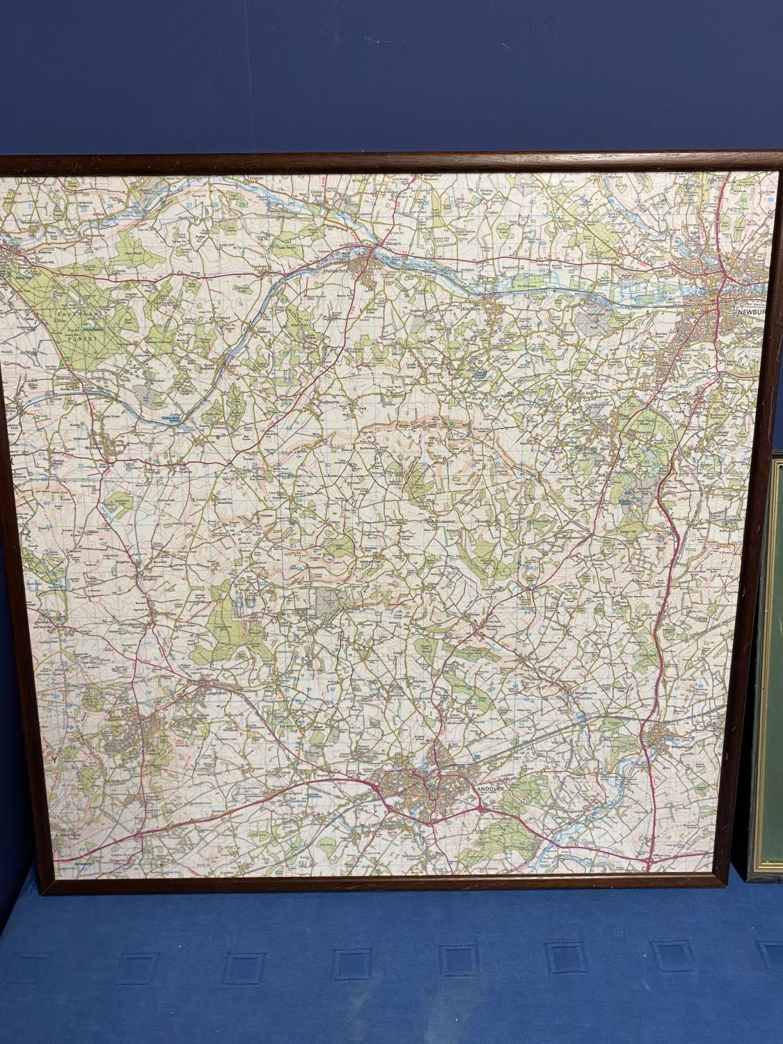 Three maps: 1950s framed and glazed black and white map of The Duke of Beaufort Hunt Country and a - Image 5 of 6