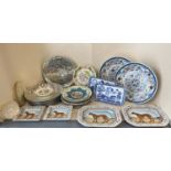 Qty of decorative china and pottery, including Coalport exotic bird plate etc (condition some wear -