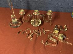 Glass Chandelier in pieces (not complete, and some small chips)