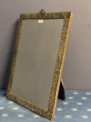 Good large hallmarked filigree silver standing dressing table mirror, London 1887 (see images for