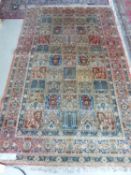 Old handmade Bokahara wool rug in muted reds & browns - condition good