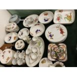 Qty of Royal Worcester Evesham and Evesham Vale pattern; Denbigh, Exotic bird Pattern plates, etc (