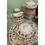 Royal Worcester bone china Virginia pattern dinner service comprising: 9 place setting; 52 pieces