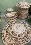 Royal Worcester bone china Virginia pattern dinner service comprising: 9 place setting; 52 pieces