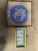 Two framed Wedgwood plaques depicting classical figural portraits, different sizes