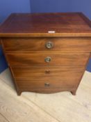 Edwardian mahogany bedside commode with carrying handles, one front handle needs re-attaching, 63cmL