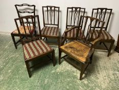 William IV 7 mahogany dining chairs, including 2 carvers, harlequin set, see images