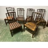 William IV 7 mahogany dining chairs, including 2 carvers, harlequin set, see images