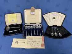 Boxed set of 6 "original spoons" with gilt card for the Coronation Fete July 1953 from HRH The