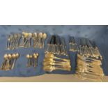 Extensive quantity of good quality silver plate Kings pattern flatware