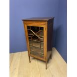 Edwardian inlaid mahogany display cabinet with astragal glazed door, 57cmW x 117cmH (condition, some