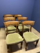 Set of 6 William IV/Victorian, heavy mahogany dining chairs, upholstered seats, (Condition, some